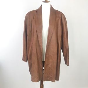 Remy Vintage Brown Genuine Leather Coat Sz xs